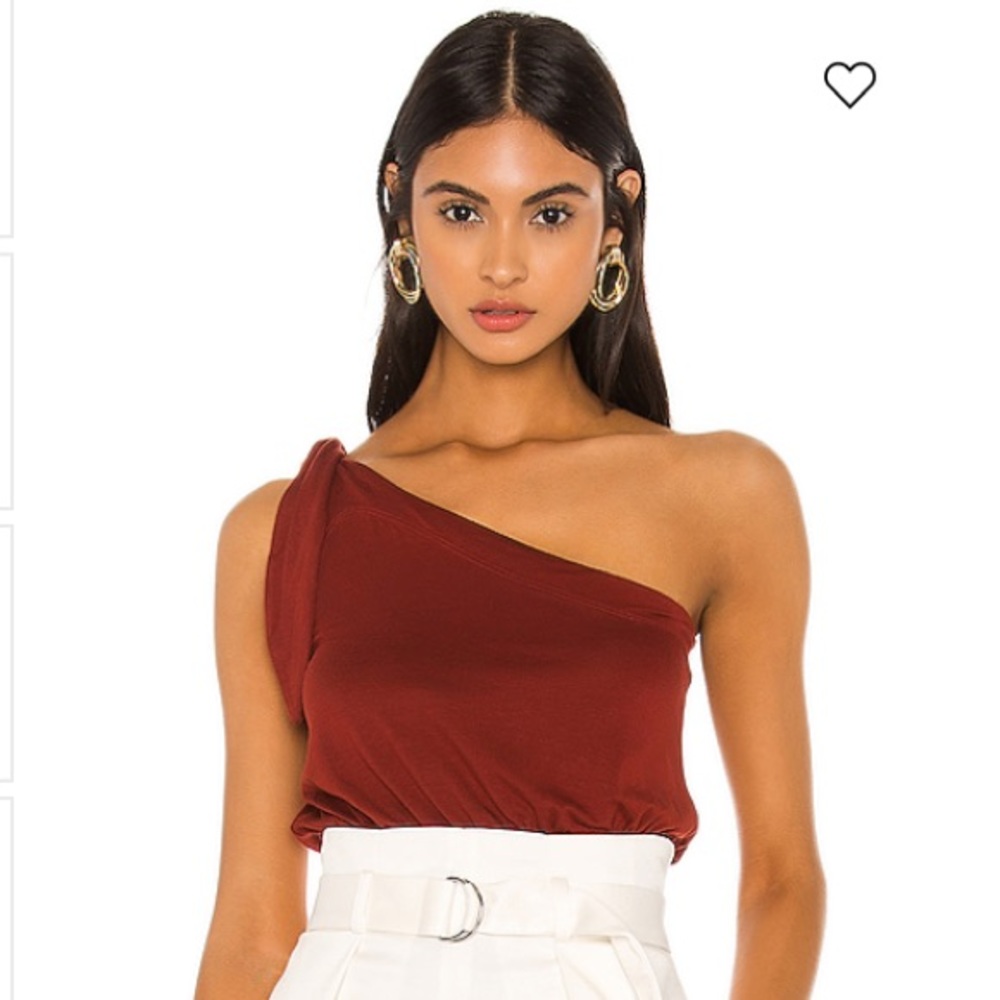 One-Shoulder Burgundy Top